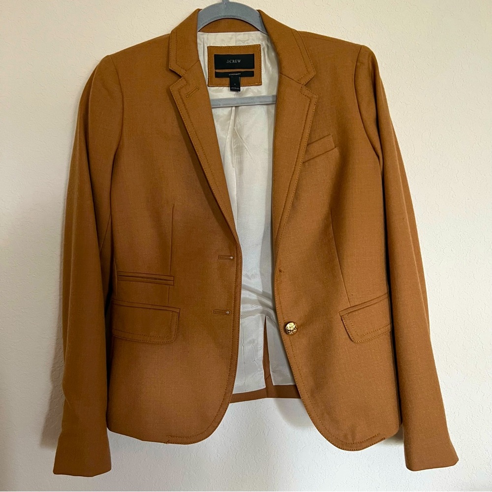 J Crew camel wool schoolboy blazer - Picture 1 of 9